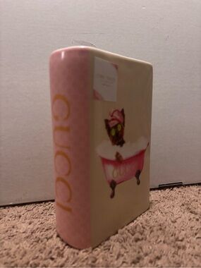 Gucci pink & cream book shaped vase #book #vase